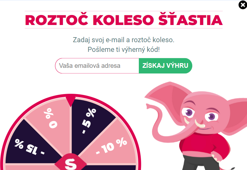 ruzovy slon koleso stastia